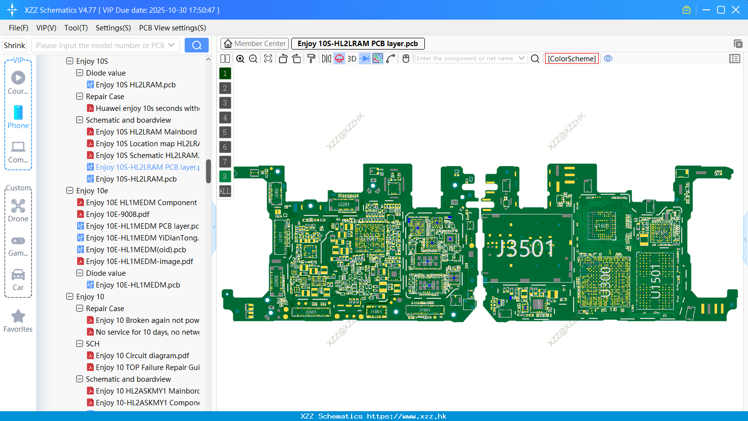 Huawei Enjoy 10S-HL2LRAM PCB Layer
